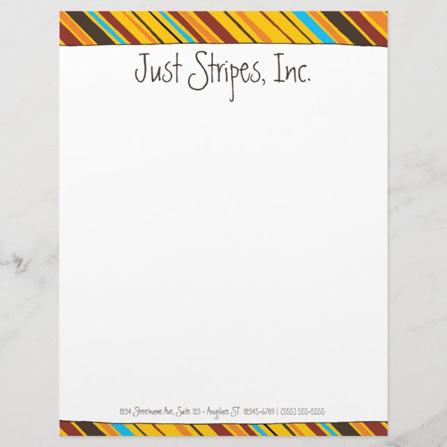 Just Stripes Custom Letterhead (Front)