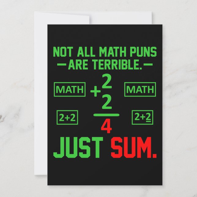 Just Sum Math Teacher Mathematics Maths Student Thank You Card (Front)