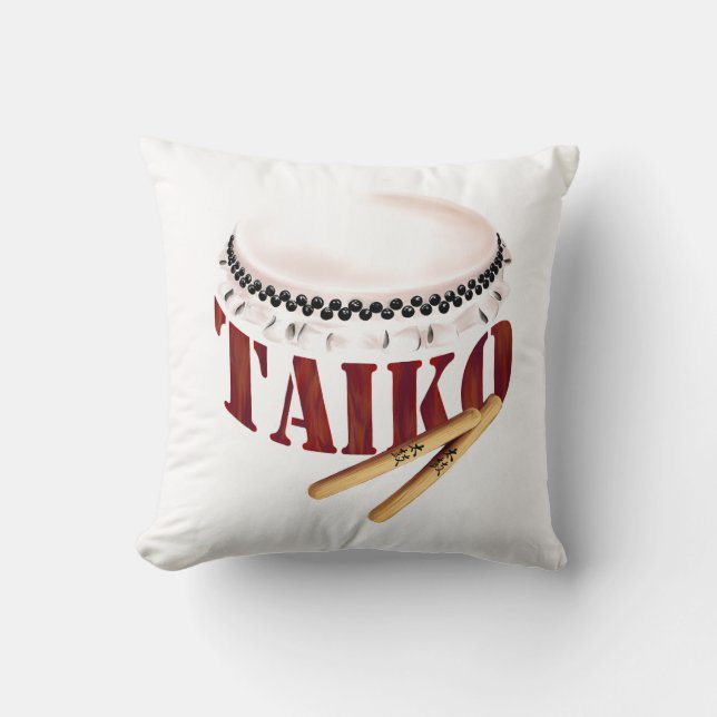 Just Taiko Throw Pillow (Front)