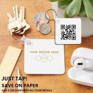 JUST TAP   QR Code Business Card Replacement  Keychain