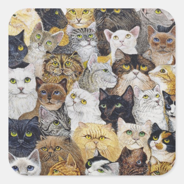 Just the Cat's Whisker Square Sticker (Front)