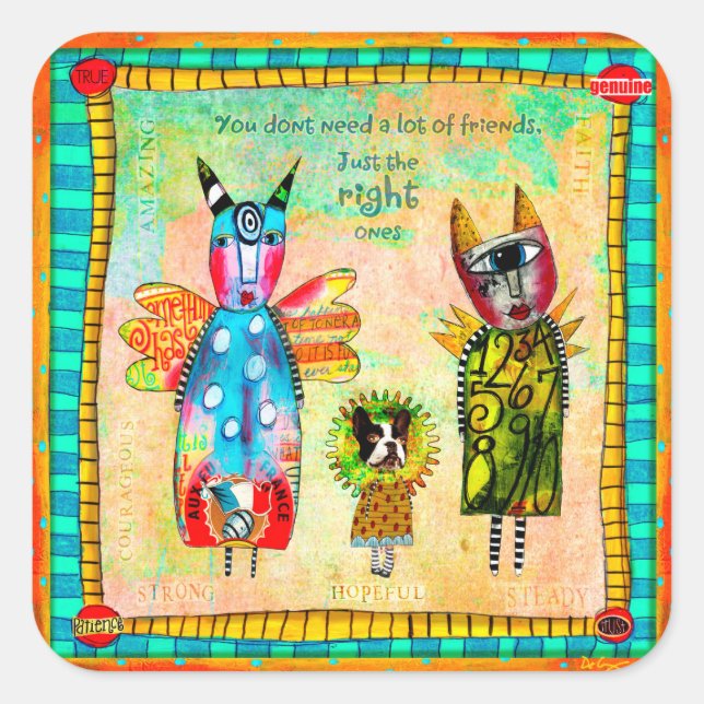 Just The Right Ones - colourful collage stickers (Front)