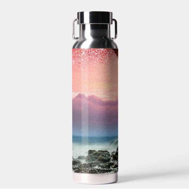 Just The Sound Of The Ocean & Sparkles Water Bottle (Front)