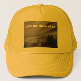 just the three of us trucker hat