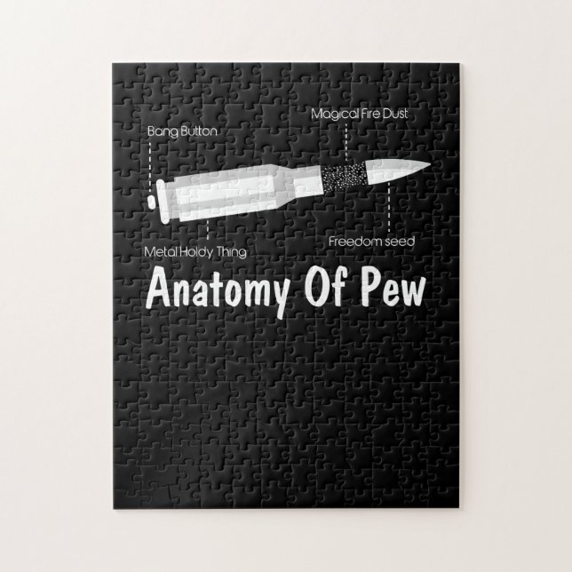 Just The Tip I Promise Anatomy of a Pew Enough Gun Jigsaw Puzzle (Vertical)