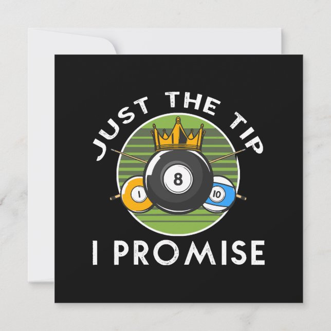 Just The Tip I Promise Billiards Invitation (Back)