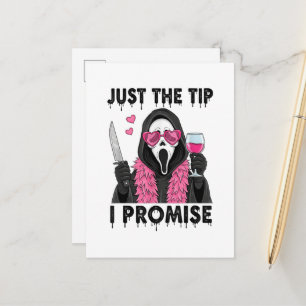 Just The Tip I Promise Funny Horror Announcement Postcard