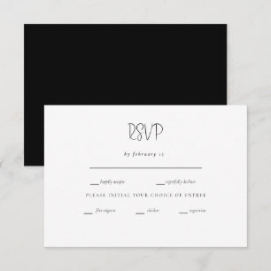 Just the Two of Us B/W Modern Wedding RSVP Card