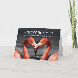 JUST THE TWO OF US Flamingo Christian Anniversary Card