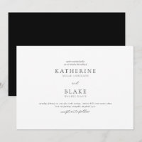 Just the Two of Us Modern B/W Wedding Invitation