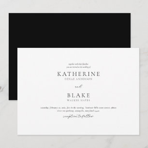 Just the Two of Us Modern B/W Wedding Invitation