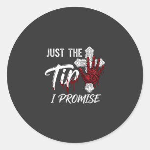 Just Tip Promise Halloween Bloody Hand Cross Classic Round Sticker