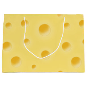 Just Too Cheesy! Personalized Swiss Cheese Fun Large Gift Bag