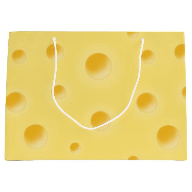 Just Too Cheesy! Personalized Swiss Cheese Fun Large Gift Bag (Front)