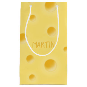 Just Too Cheesy! Personalized Swiss Cheese Small Small Gift Bag