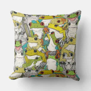 just tree frogs col throw pillow