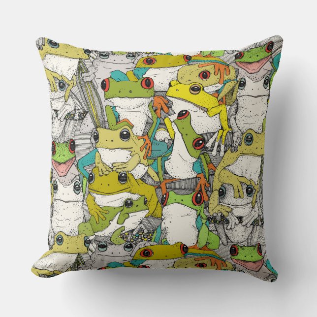 just tree frogs col throw pillow (Front)