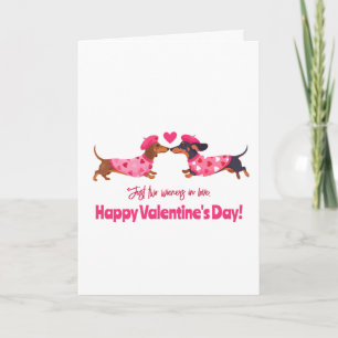 Just Two Wieners in Love Valentine's Day Card