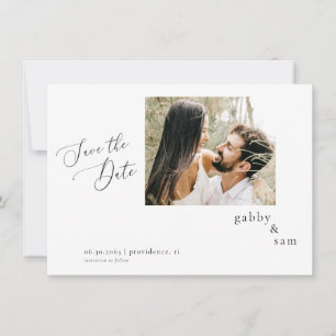 Just Us Photo White Wedding Save the Date QR Invitation