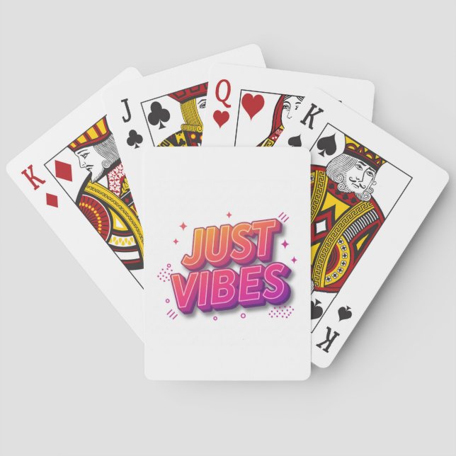 Just Vibes | Colourful Text Design Custom  Playing Cards (Back)