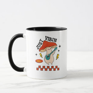 Just Vibin Chill Mushroom Graphic Mug