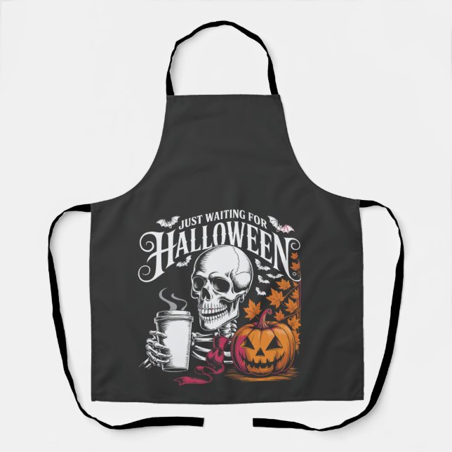 Just Waiting For Halloween Apron (Front)