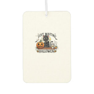 Just Waiting For Halloween Black Cat Lady Ice Coff Air Freshener