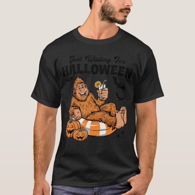 Just Waiting For Halloween Cute Lazy Halloween 1 1 T-Shirt (Front)