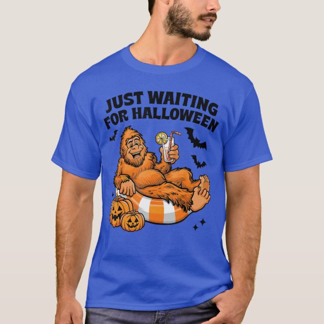 Just Waiting For Halloween Cute Lazy Halloween 1 T-Shirt (Front)