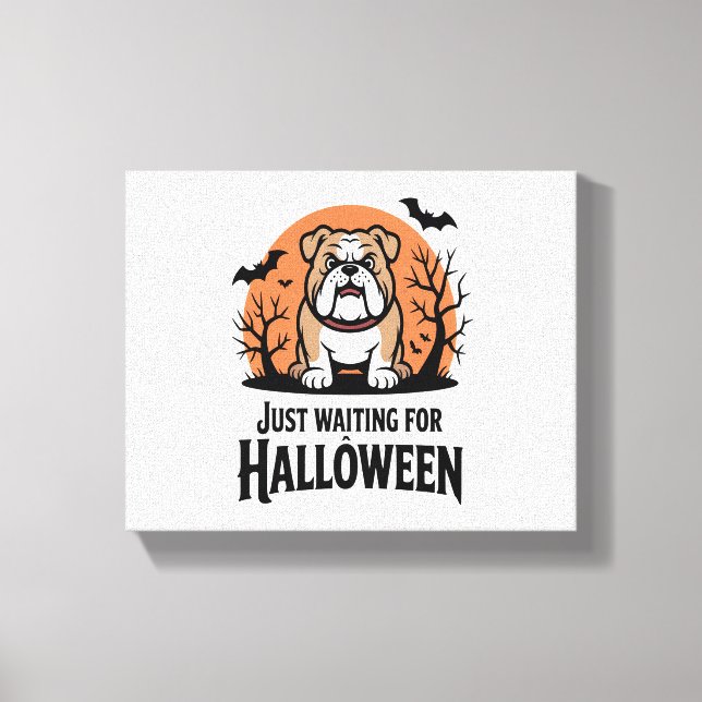Just Waiting for Halloween Dog Canvas Print (Front)