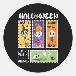 Just Waiting For Halloween For Kids Girlspostage S Classic Round Sticker