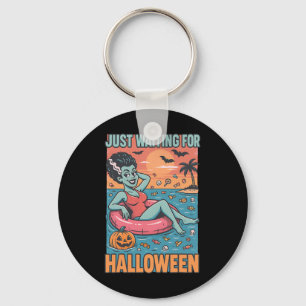 Just Waiting For Halloween Frankensteins Bride Keychain