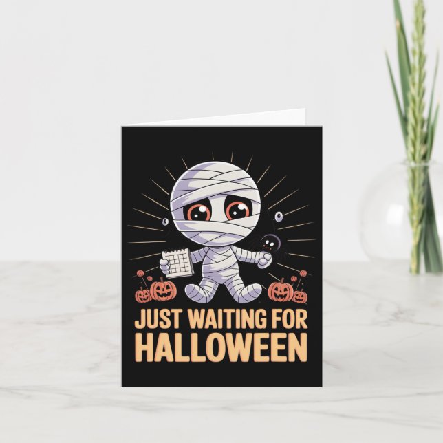 Just Waiting For Halloween Funny Halloween Quote S Card (Front)
