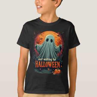 Just Waiting For Halloween Funny Spooky Season Gra T-Shirt