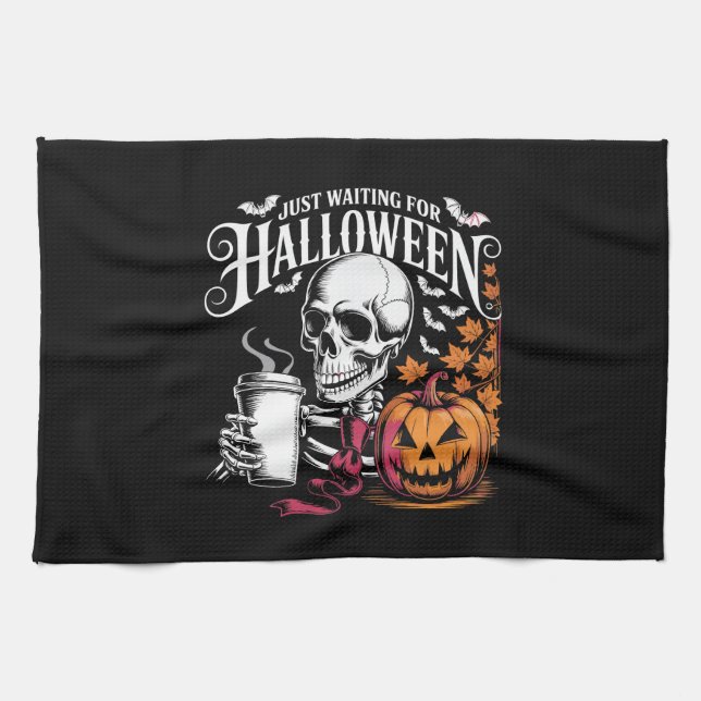 Just Waiting For Halloween Kitchen Towel (Horizontal)