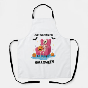 Just Waiting for Halloween Skeleton Apron
