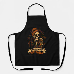 Just Waiting for Halloween Skeleton Apron