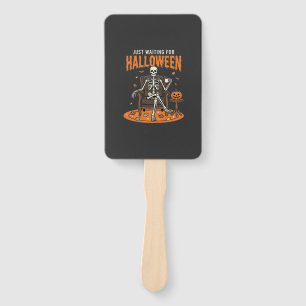 Just Waiting For Halloween Skeleton Design_1 Hand Fan