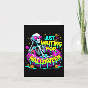 Just Waiting For Halloween Skeleton Doughnut Summe Card