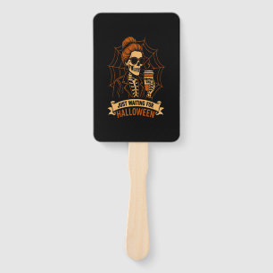 Just Waiting for Halloween Skeleton Hand Fan