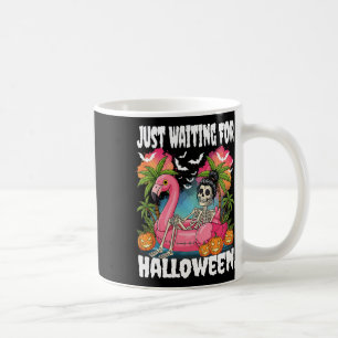 Just Waiting For Halloween Skeleton Spooky Summer  Coffee Mug