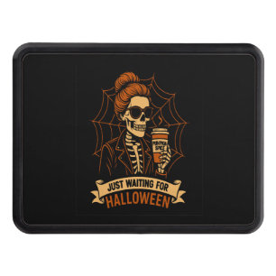 Just Waiting for Halloween Skeleton Trailer Hitch Cover