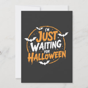 Just Waiting For Halloween Spooky Batty Gift Invitation