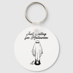 Just Waiting For Halloween Spooky Ghost Summer Hal Keychain