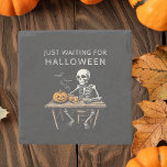 "Just Waiting for Halloween Stone Coaster | Funny<br><div class="desc">Protect your surfaces with a spooky twist using this "Just Waiting for Halloween" Stone Coaster. Featuring a humourous skeleton design, this coaster is perfect for Halloween lovers who enjoy celebrating the spooky season year-round. Made from high-quality stone, it provides a sturdy and stylish way to keep your tables safe from...</div>