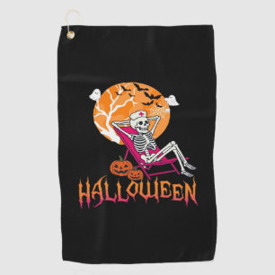 Just Waiting For Halloween Summer Nurse Skeleton P Golf Towel