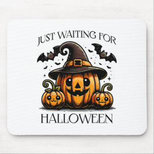 Just Waiting For Halloween Summer Spooky Pumpkin Mouse Pad