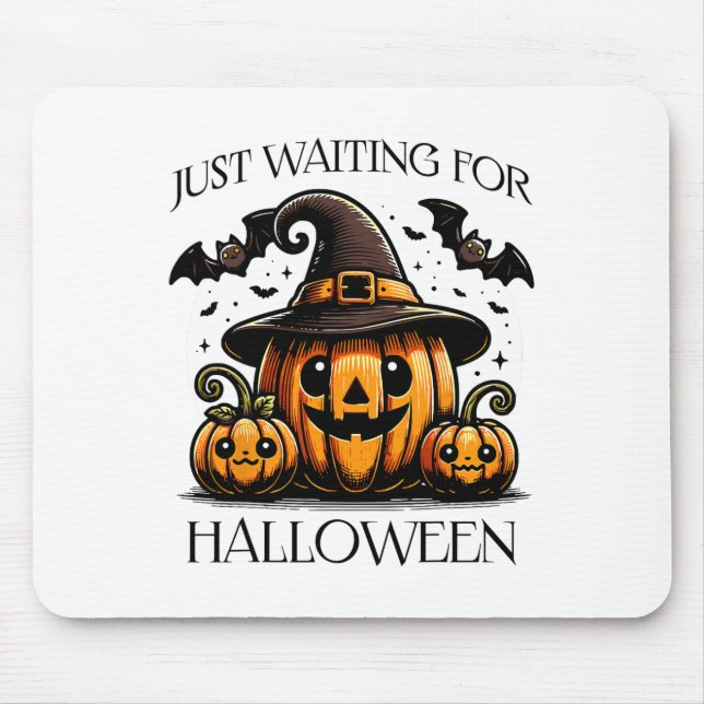 Just Waiting For Halloween Summer Spooky Pumpkin  Mouse Pad (Front)