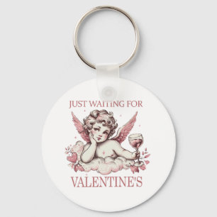 Just Waiting For Valentine Keychain
