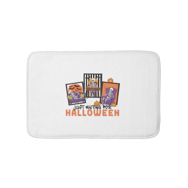 Just Waiting Halloween Fall Vibes Bath Mat (Front)